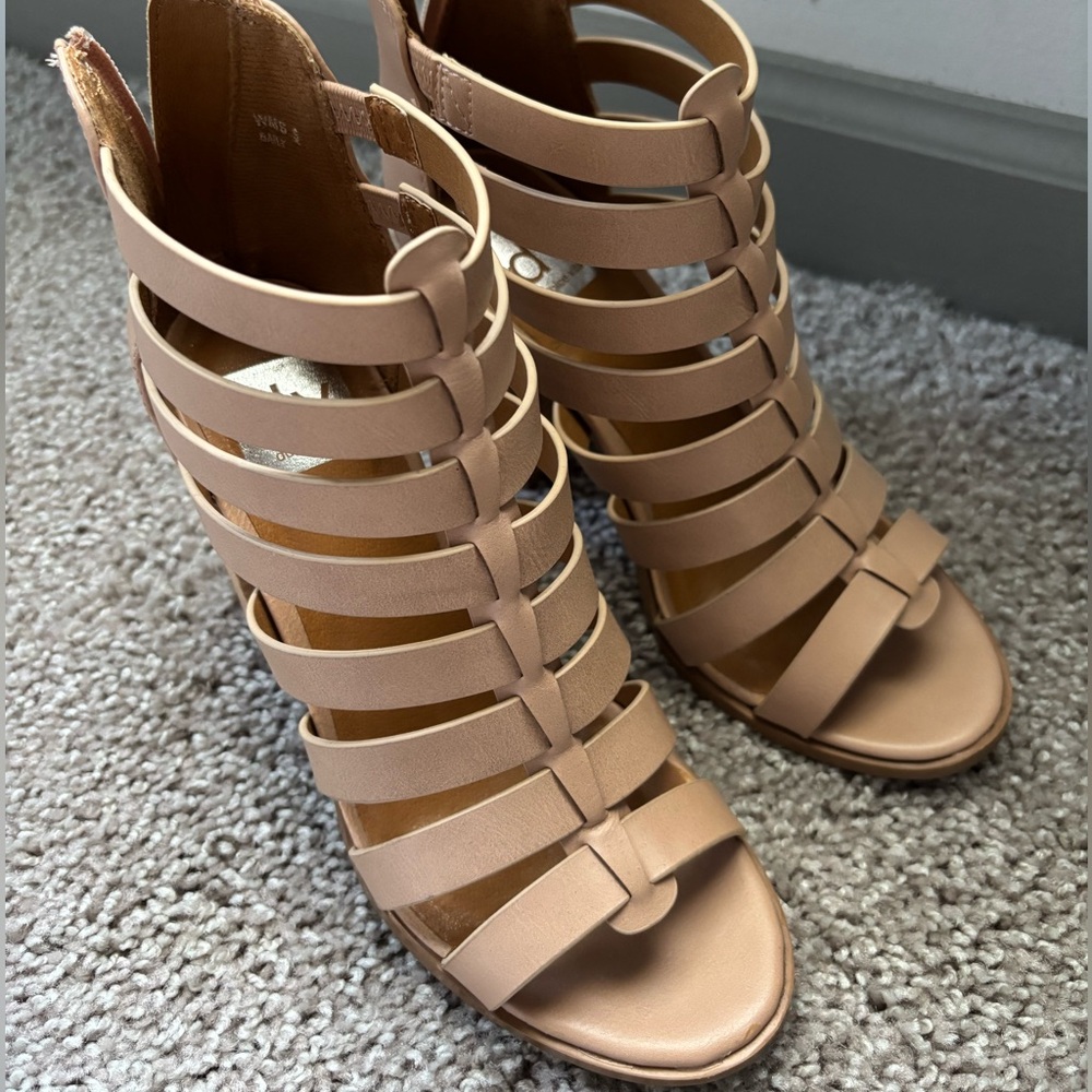 Dolce Vita Chic Strappy Nude Heels